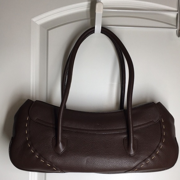 New Escada brown leather handbag handmade in Italy - Picture 3 of 16